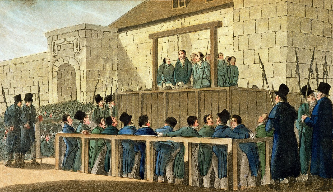 Executie van John Thurtell (1794-1824) in de gevangenis van Hertford in 1824 door English School