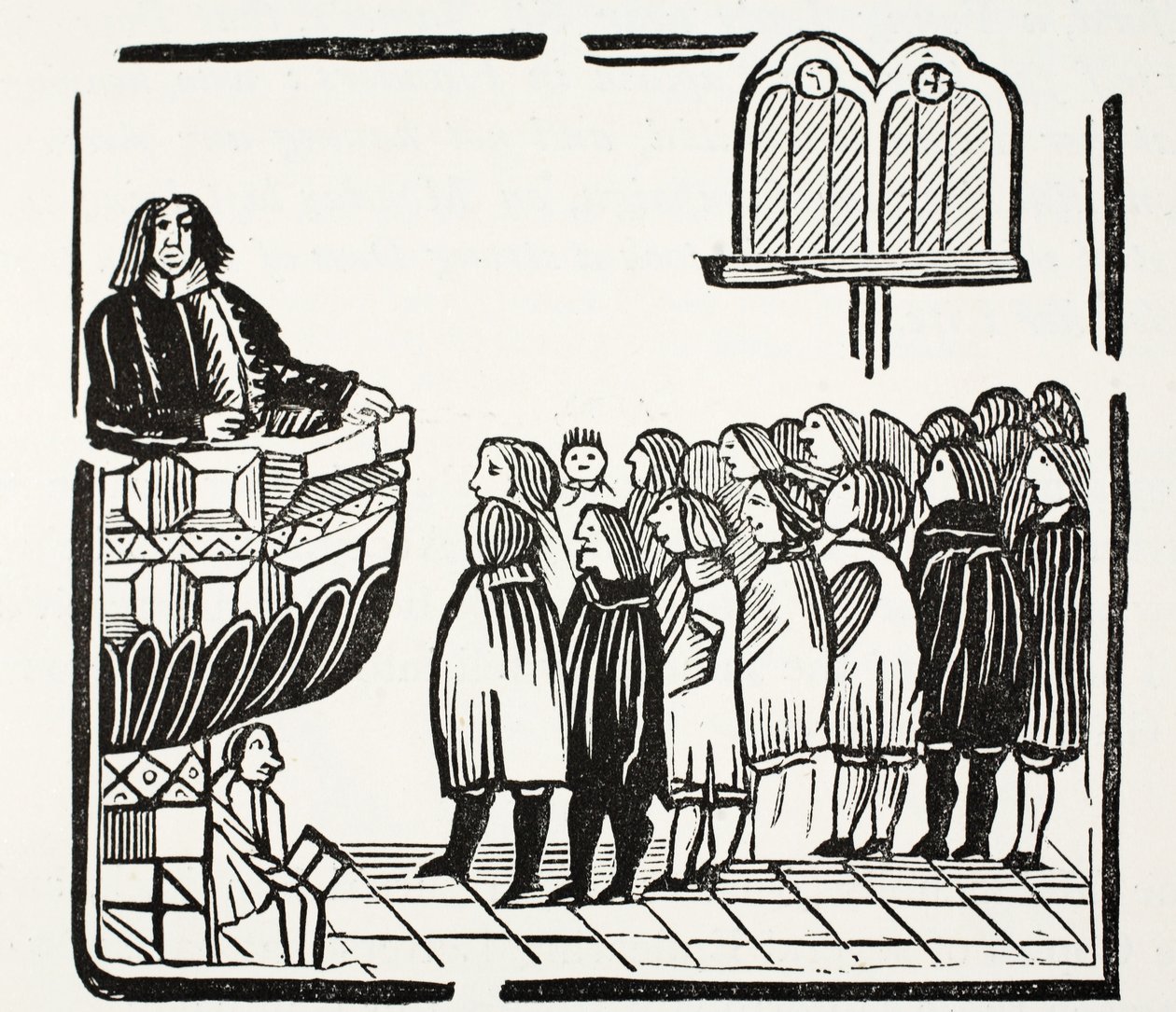 Verdere en meer verschrikkelijke waarschuwingen van God, illustratie uit Chap-books van de achttiende eeuw door John Ashton, uitgegeven 1882 door English School