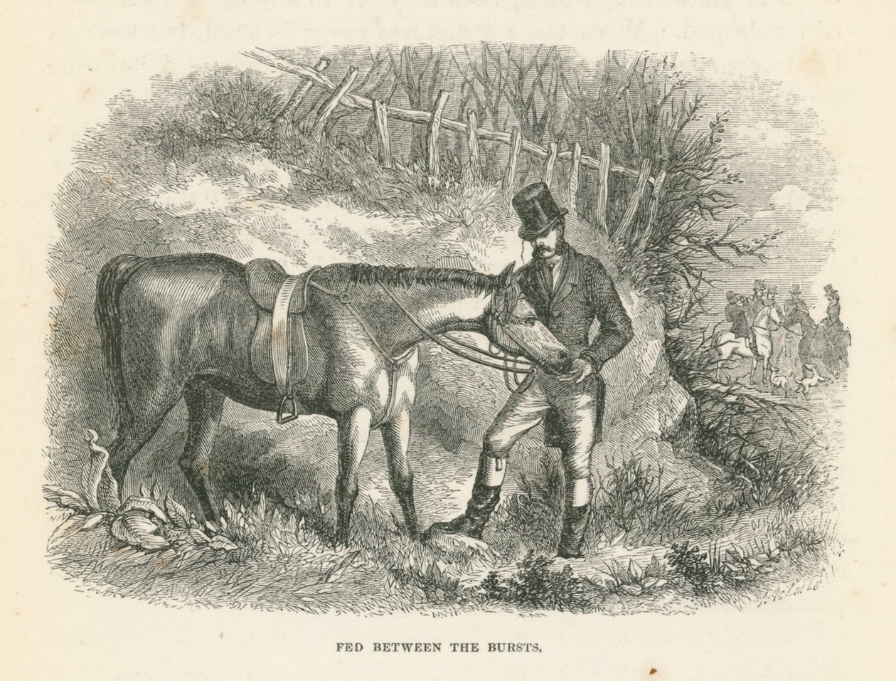 Gevoed tussen de uitbarstingen (gravure) door English School