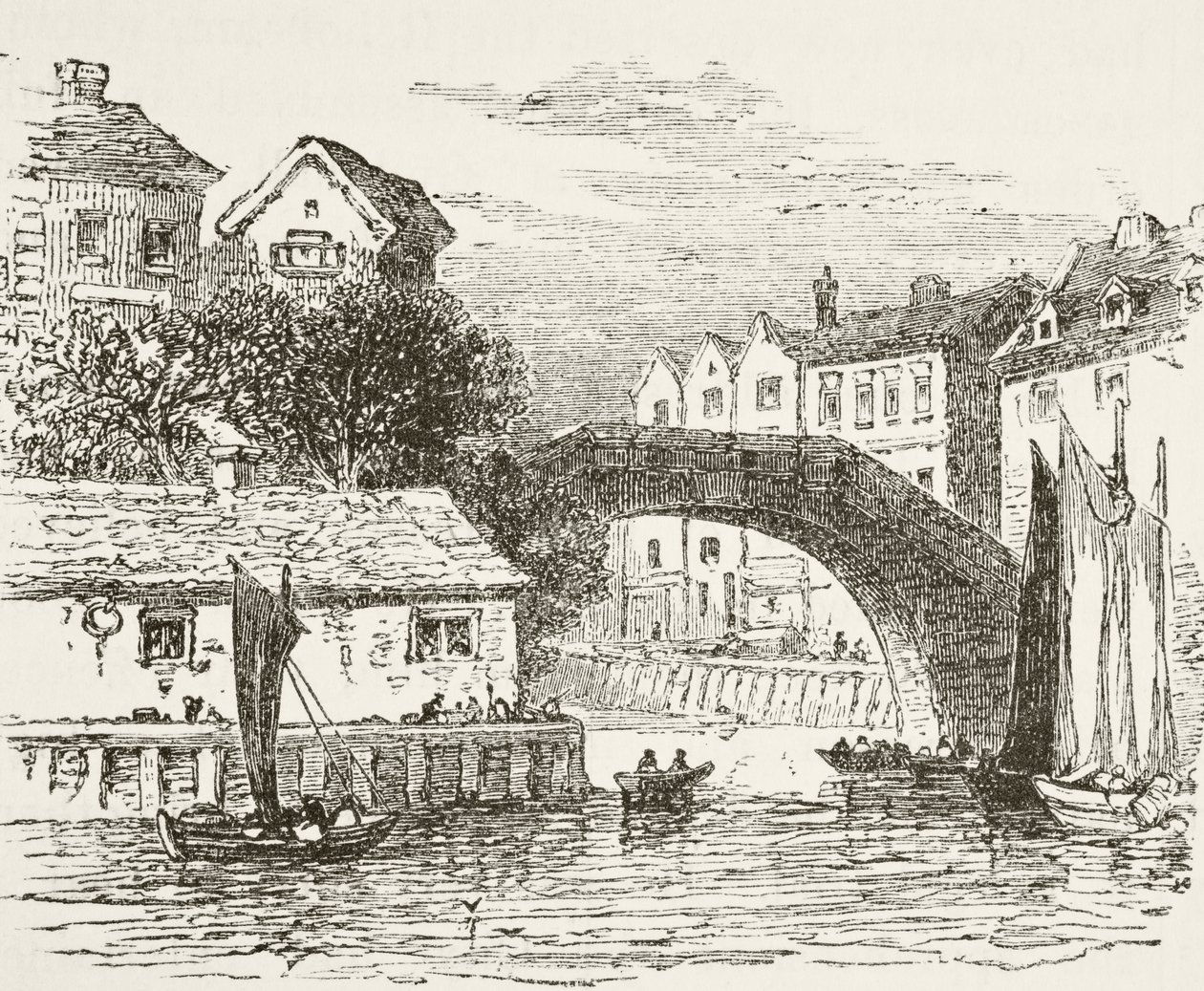 Fleet Bridge, Londen in de 17e eeuw, uit 