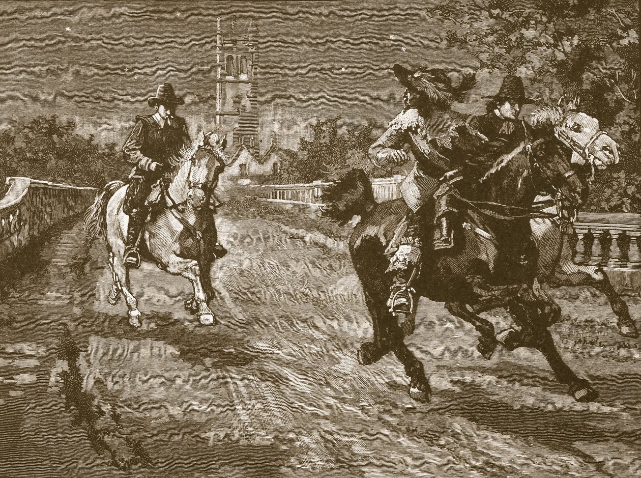 Vlucht van Charles uit Oxford, illustratie uit Cassells Illustrated History of England door English School