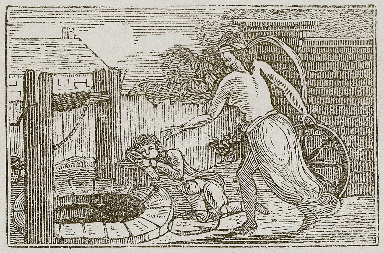 Fortuin en de jongen (gravure) door English School