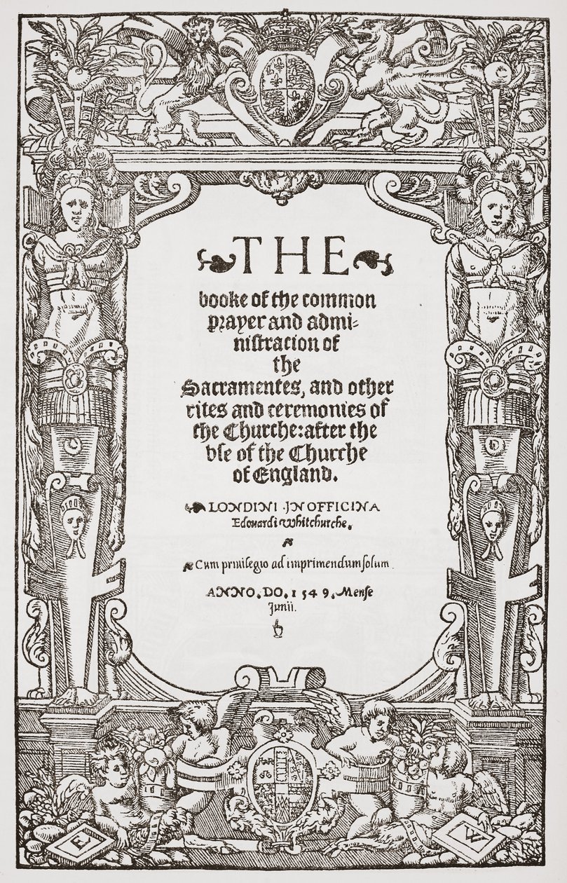 Frontispice, Het Boek van Gemeenschappelijk Gebed, 1549 door English School