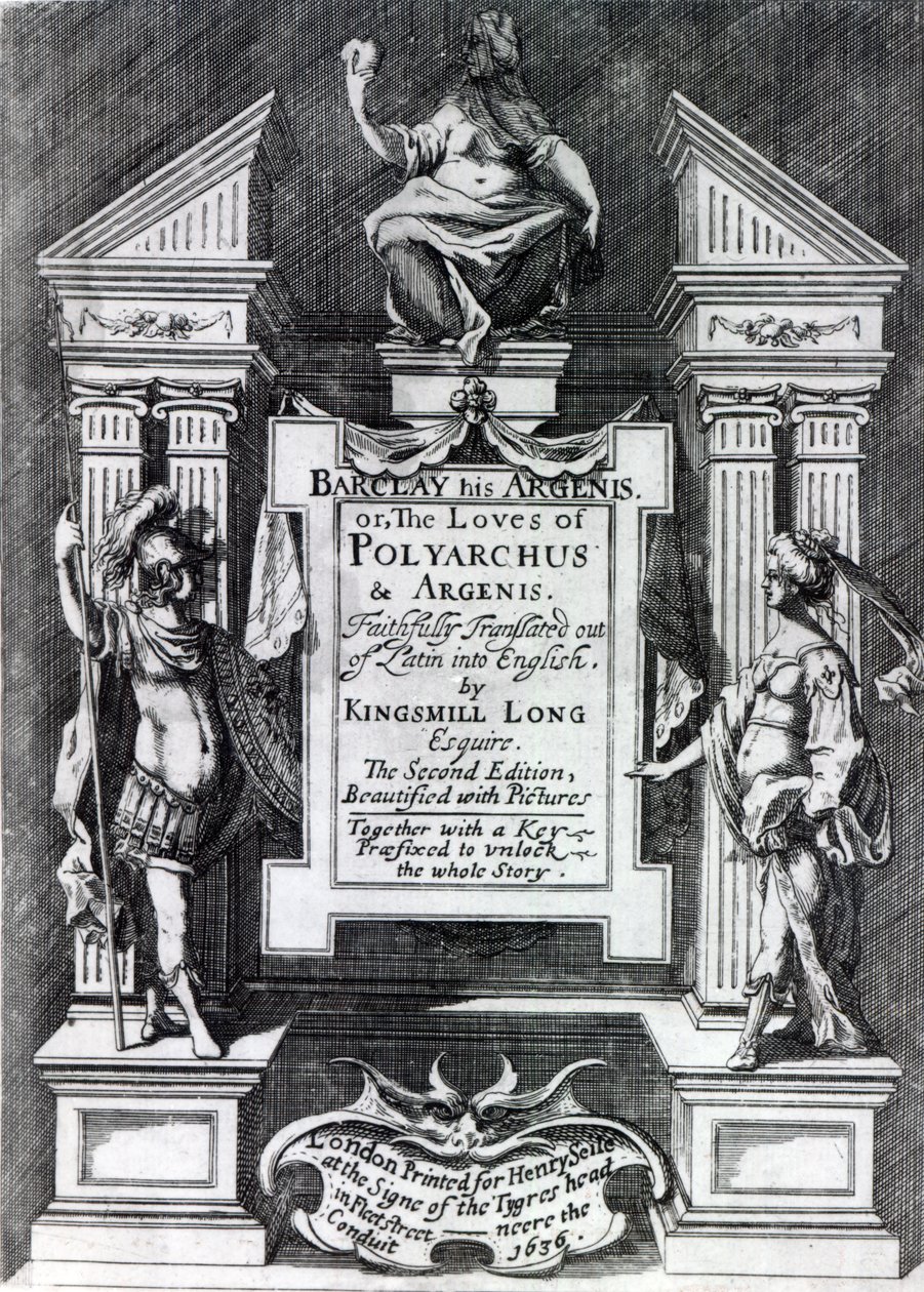 Frontispice voor Argenis door John Barclay, tweede Engelse editie, 1636 door English School