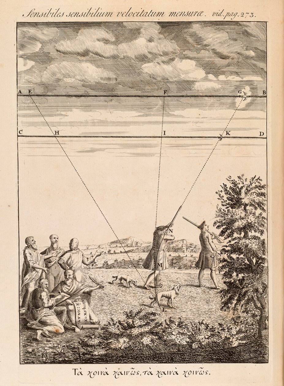 Frontispice uit De Methode van Fluxons en Oneindige Reeksen door Isaac Newton, Londen, 1736 door English School