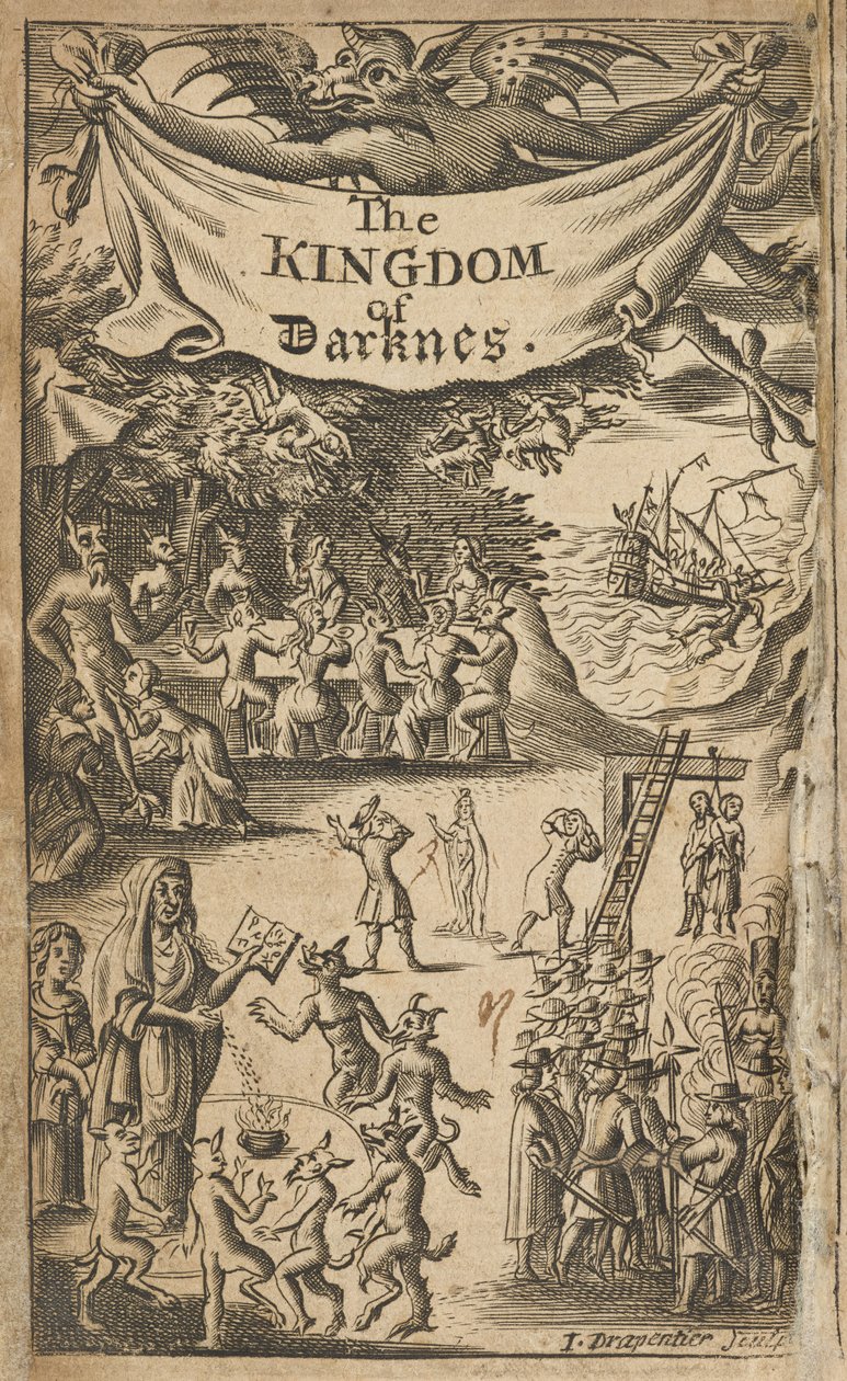Frontispice van Nathaniel Crouch, Het Koninkrijk der Duisternis door English School