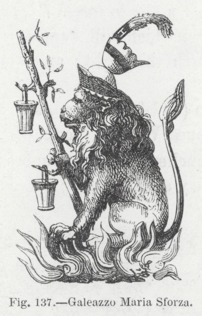 Galeazzo Maria Sforza (gravure) door English School