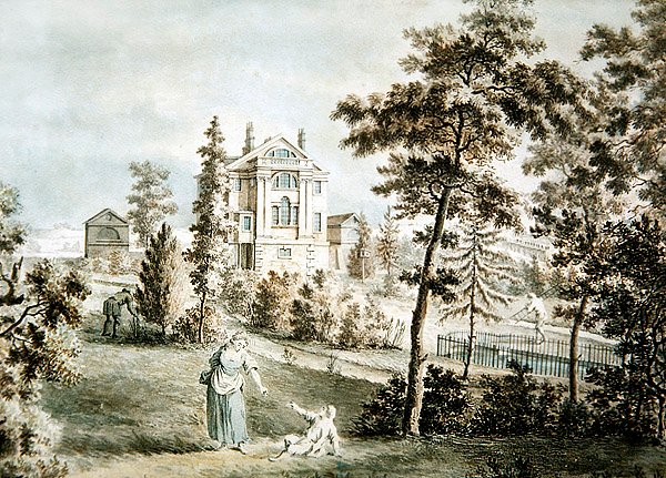 Tuinpaviljoen in een park, ca. 1725 door English School