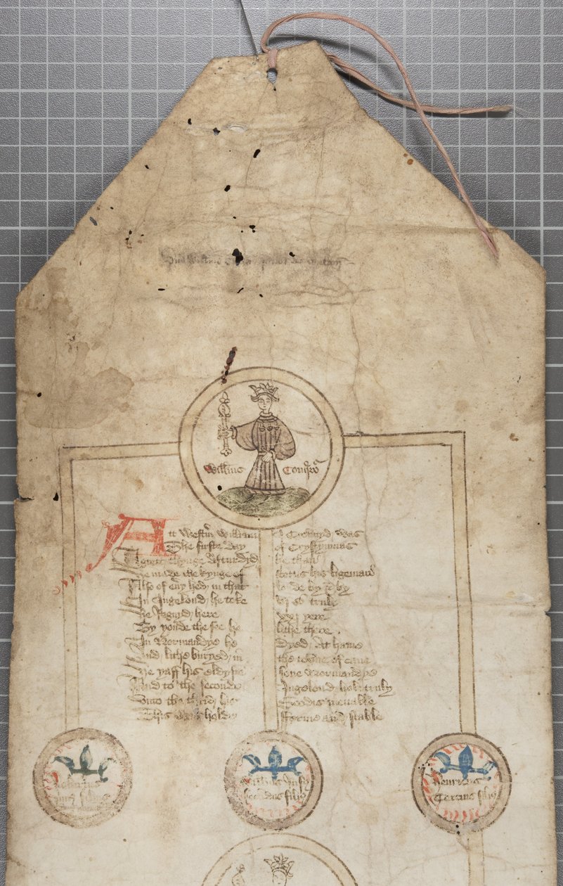 Genealogische rol van de koningen van Engeland, ca. 1440-79 (pen en inkt op perkament) door English School
