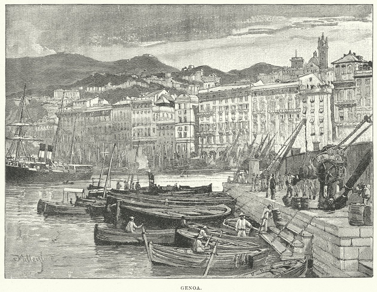Genua (gravure) door English School