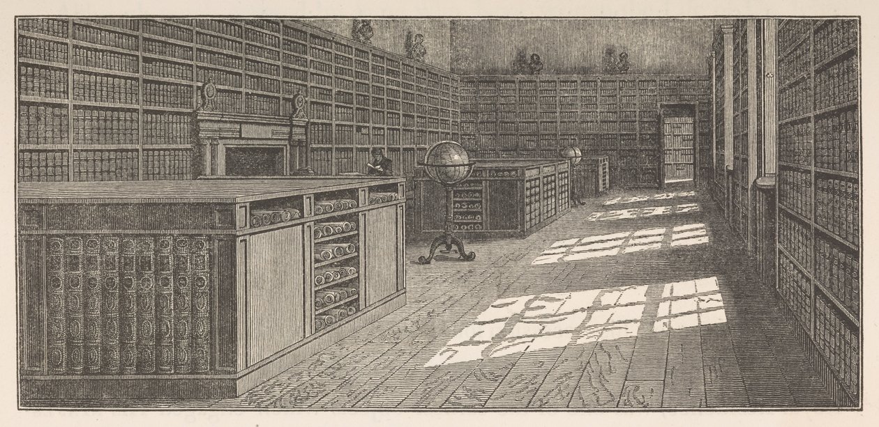 Bibliotheek van George III, De Grote (of West) Bibliotheek, Buckingham House, uit Frederick Augusta Barnard, Bibliothecae regiae catalogus, deel I door English School
