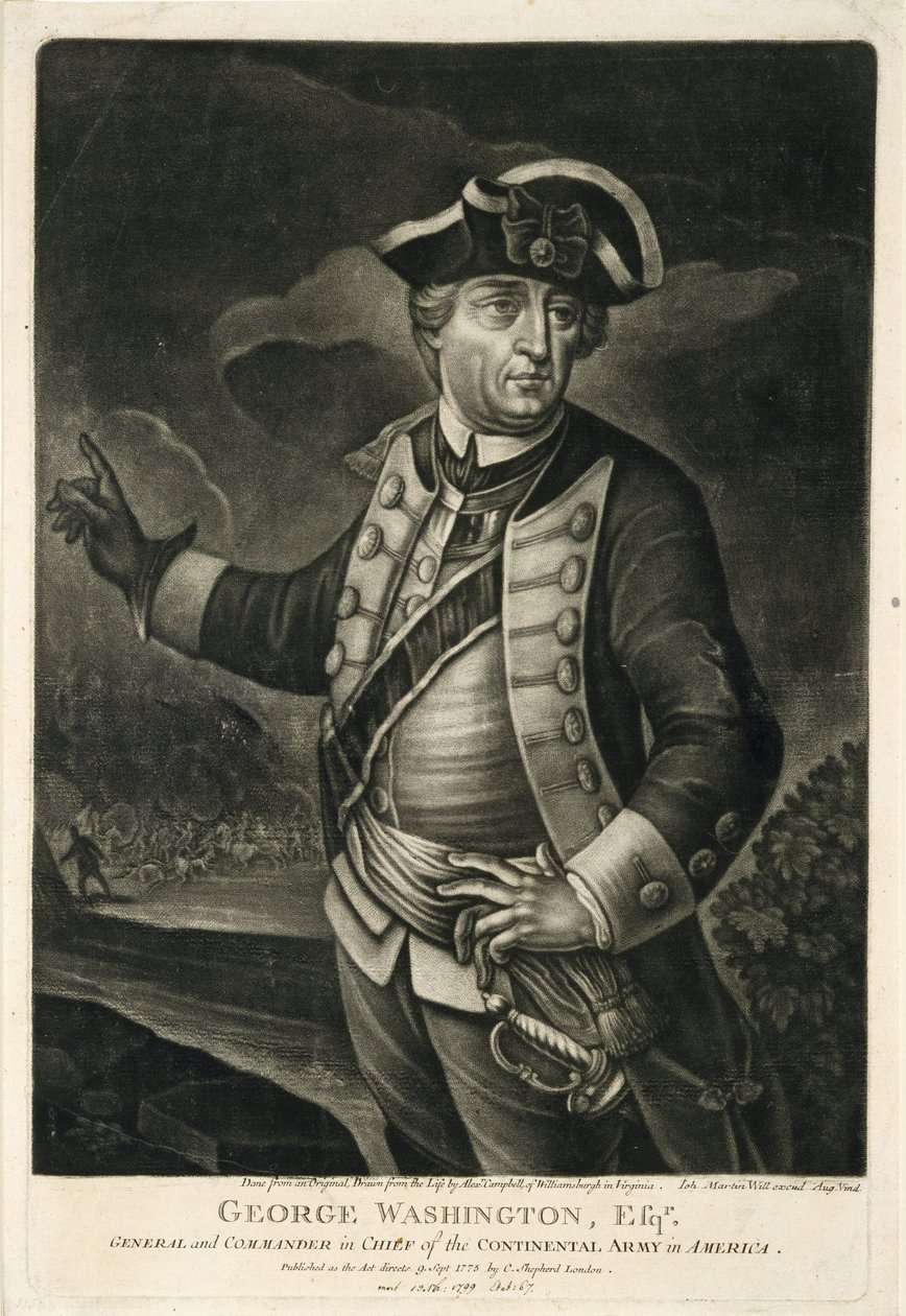 George Washington, Esqr., Generaal en Opperbevelhebber van het Continentale Leger in Amerika door English School