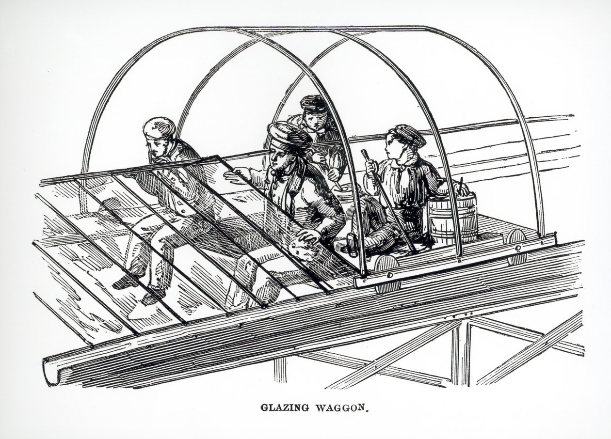 Beglazingswagen gebruikt bij Paxtons Crystal Palace, 1850 door English School