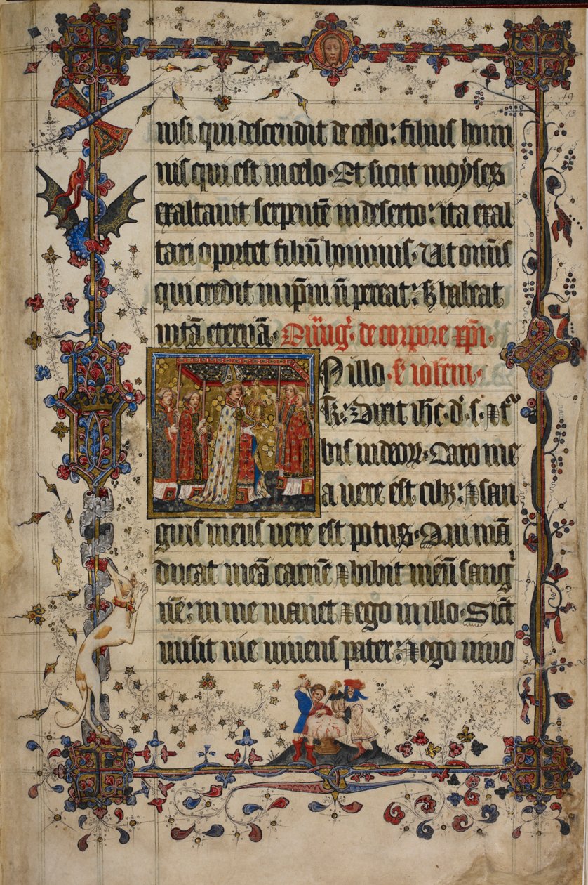 Het Feest van Corpus Christi, uit het Lovel Lectionarium, voor 1408 door English School
