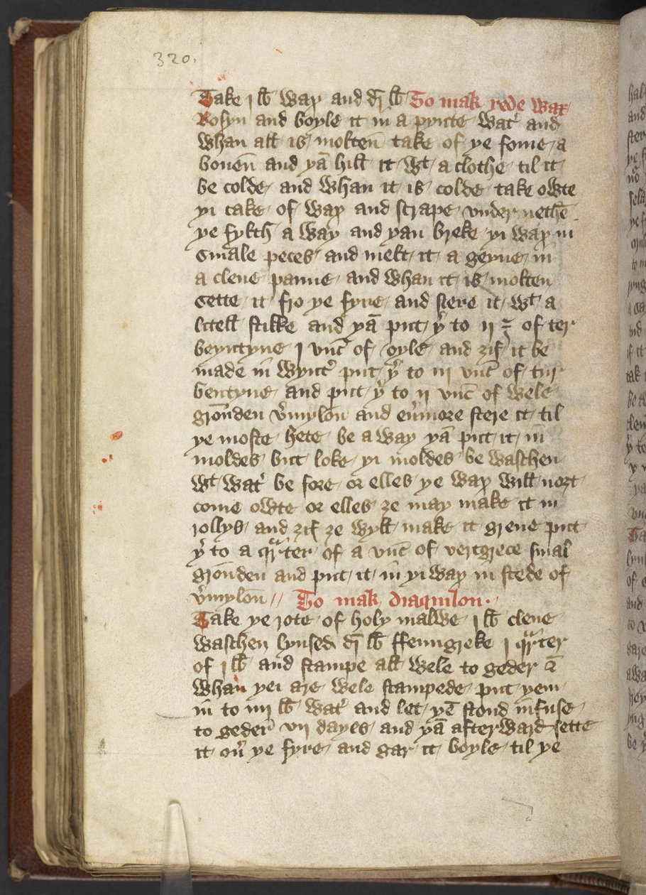 Medische en culinaire recepten, c.1395 door English School