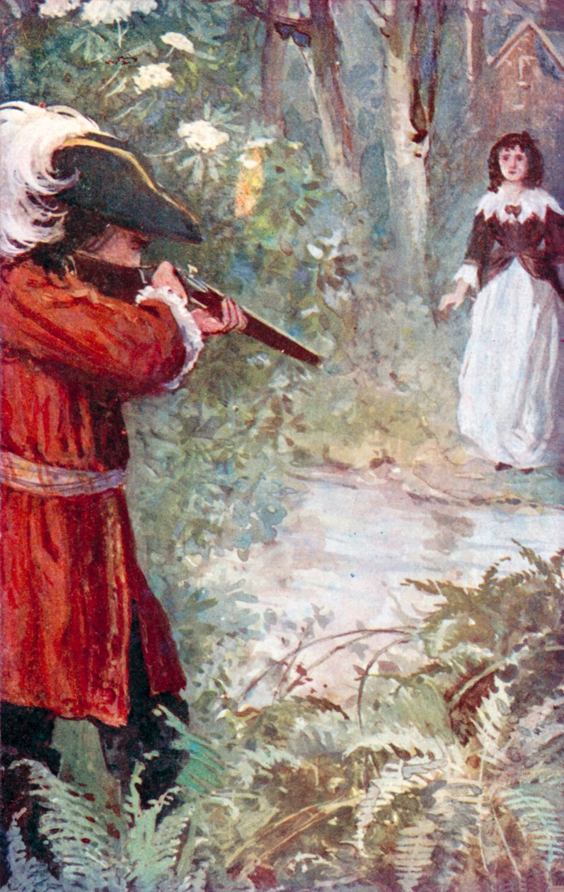 "Hij haalde de trekker over" (kleurenlitho) door English School