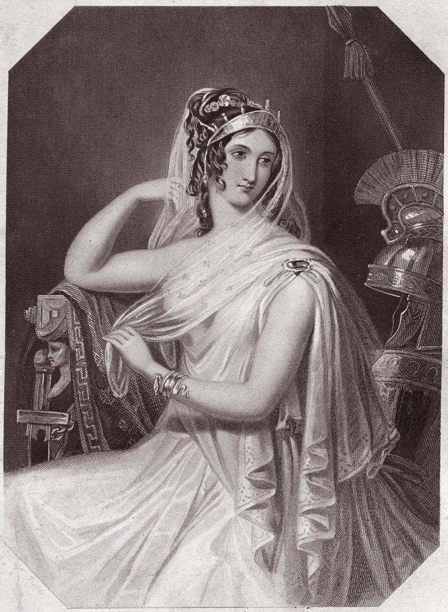 Helena, vrouw van Menelaos (Troilus en Cressida) in - "Galerie des femmes de Shakespeare, collectie van vijfenveertig serieuze portretten door de eerste kunstenaars van Londen, verrijkt met kritische en literaire opmerkingen" door English School