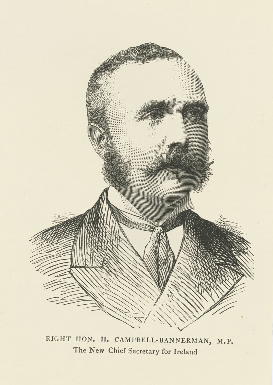 Henry Campbell-Bannerman als Chief Secretary for Ireland (gravure) door English School