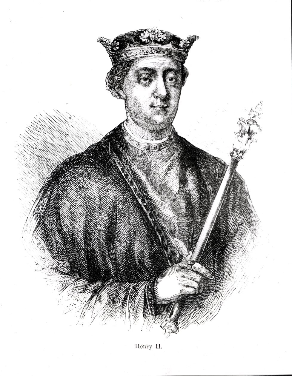Hendrik II (1133-89) (gravure) door English School