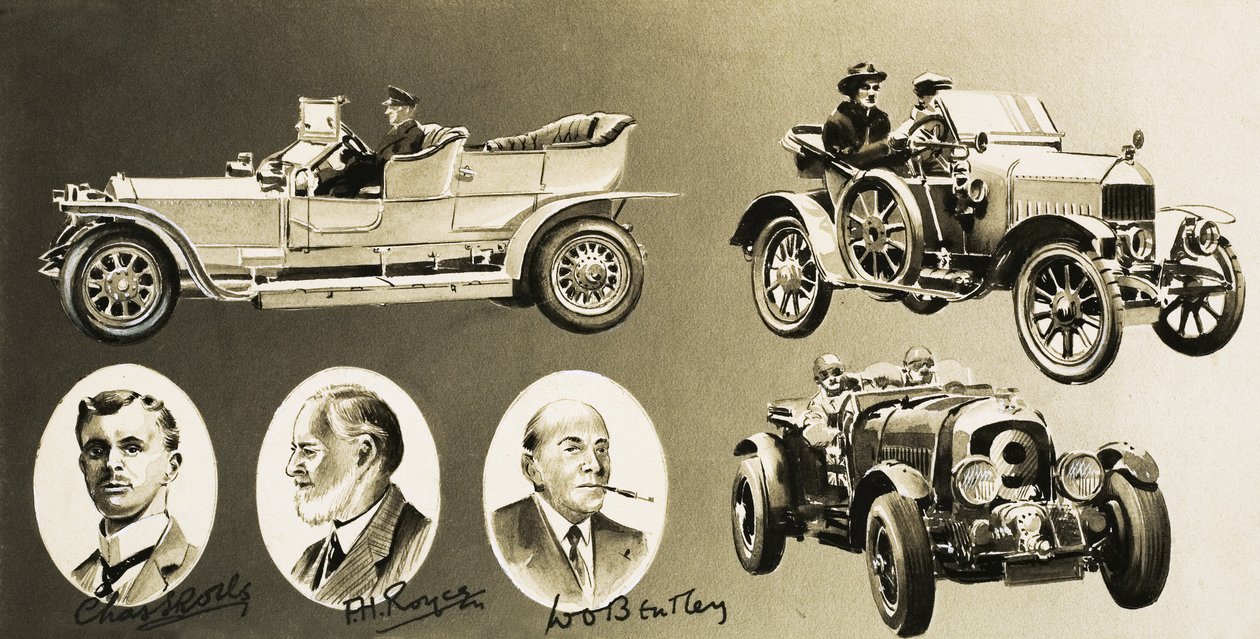 Henry Royce, Charles Rolls, W. O. Bentley -- drie pioniers van de auto door English School
