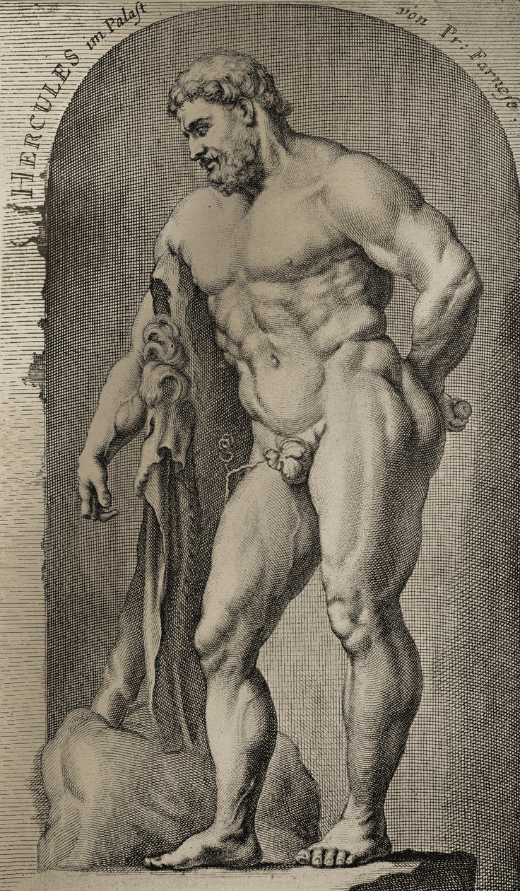 Hercules haalt de gouden appels van de Hesperiden door English School