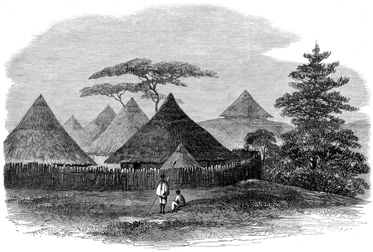 Huis in Magdala, uit De Britse expeditie naar Abessinië, 1868 door English School