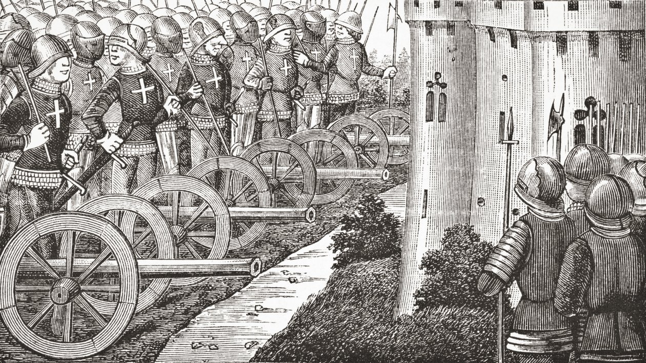 Hoe de Graaf van Foix sterke plaatsen in Guienne innam, 1878 door English School