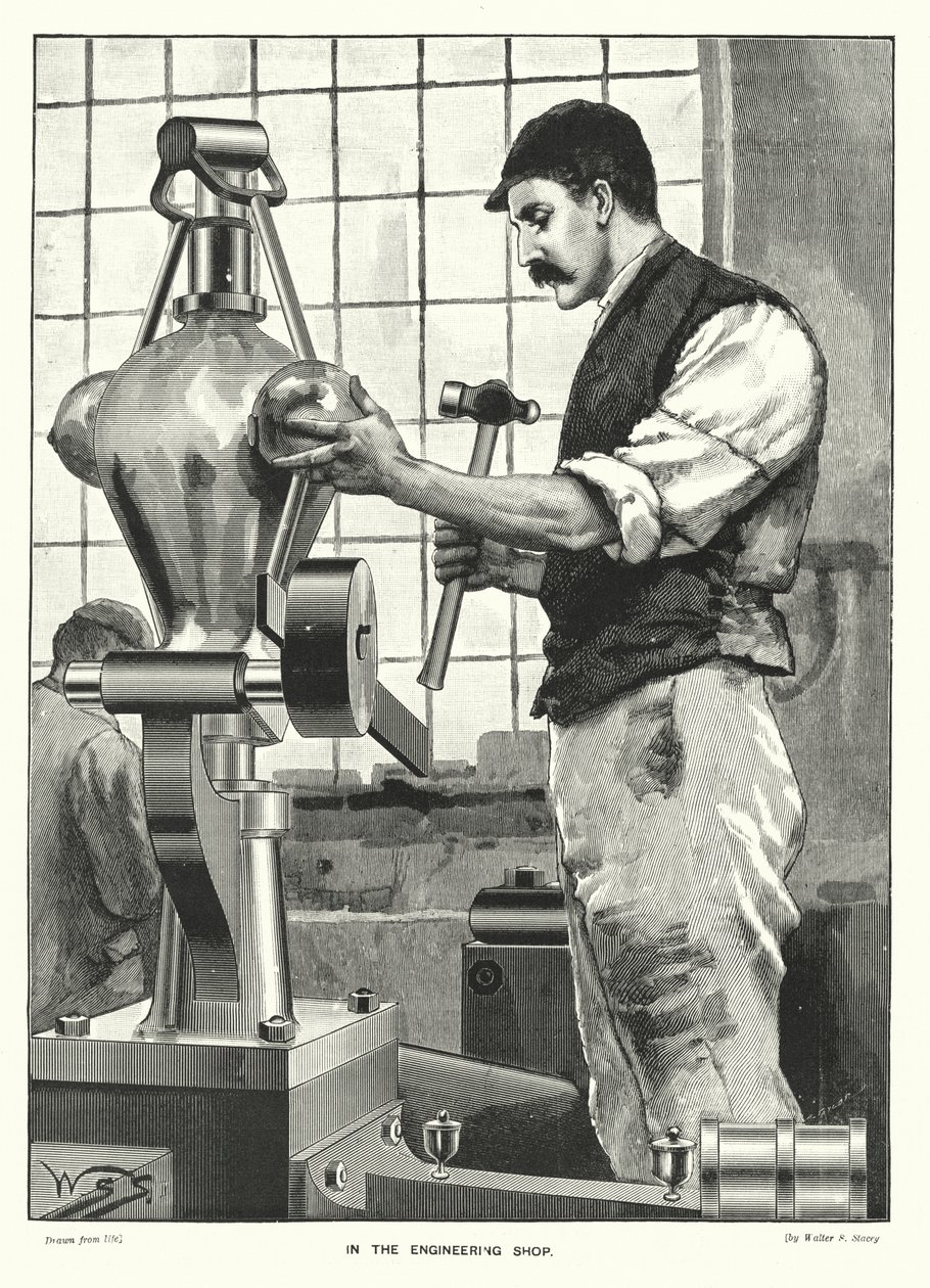 In de machinekamer (graveren) door English School