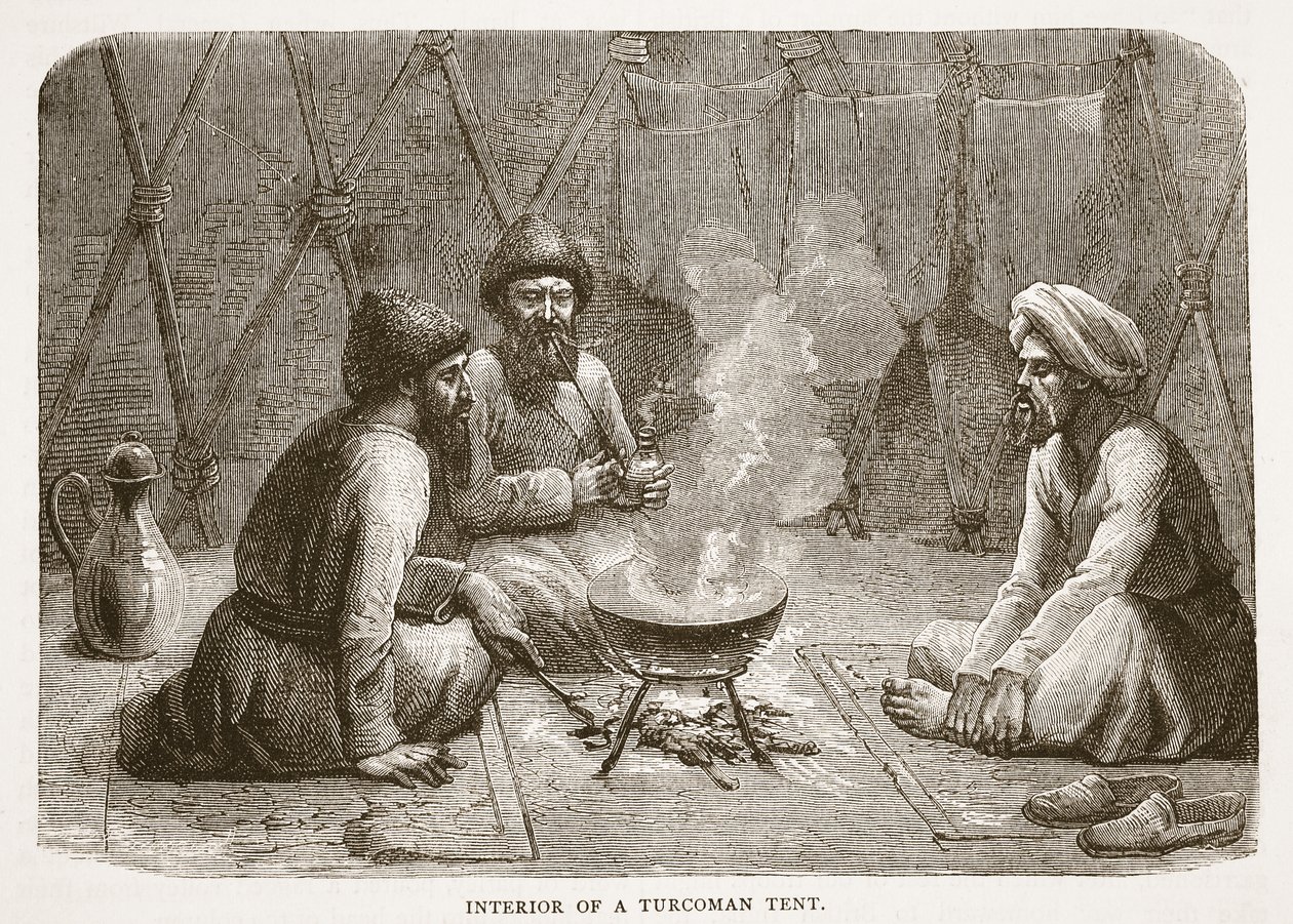 Interieur van een Turcomanentent, illustratie uit Cassells Geïllustreerde Geschiedenis van Engeland door English School