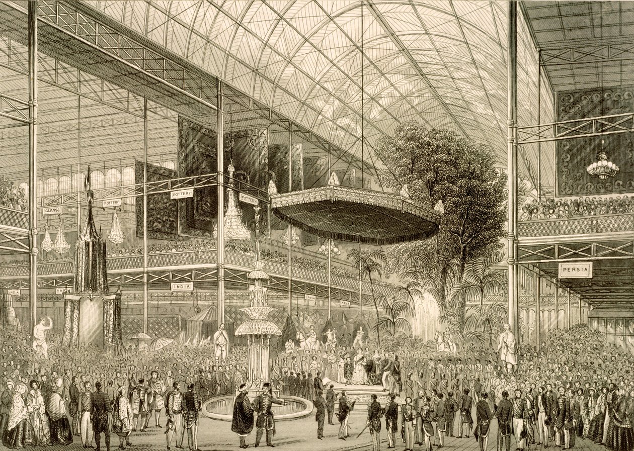 Interieur van de Grote Tentoonstelling, Grote staatsopening 1 mei 1851 door English School