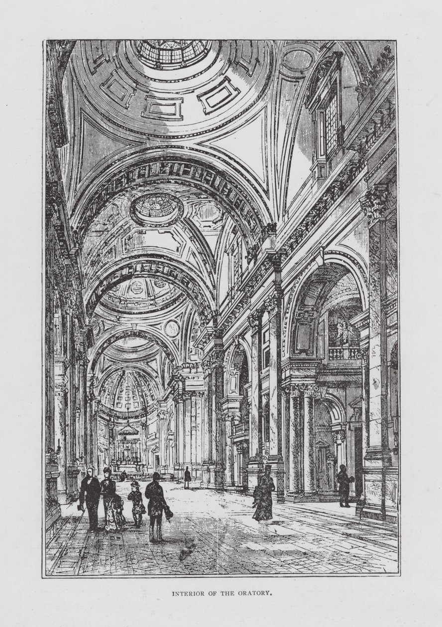 Interieur van het Oratorium (litho) door English School