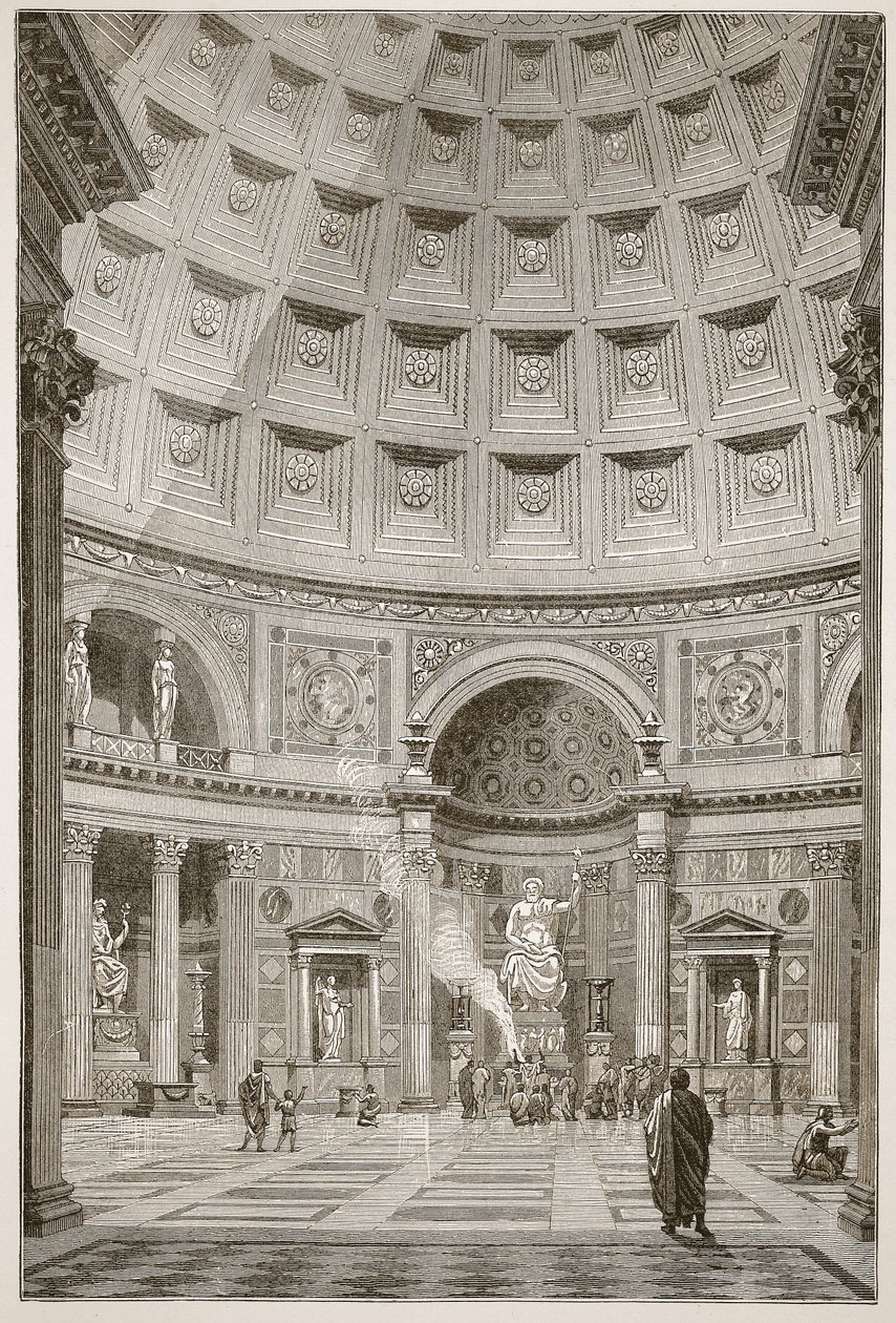 Interieur van het Pantheon in Rome (gerestaureerd) door English School