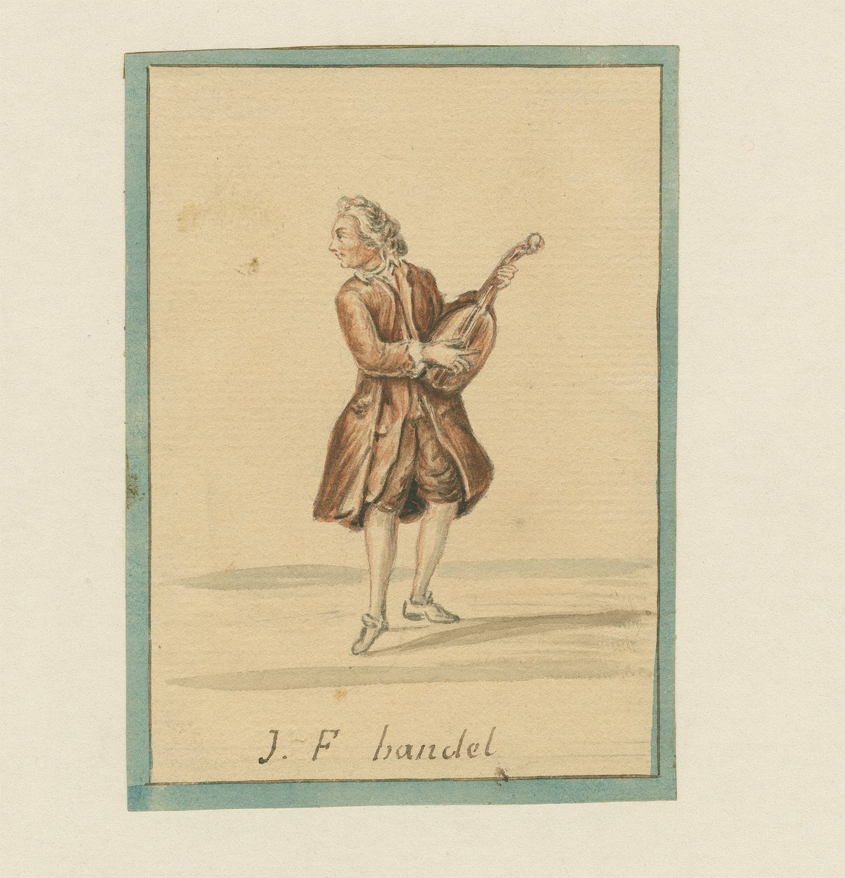 J. F. Handel, midden 19e eeuw (pen & inkt, krijt en was op papier) door English School