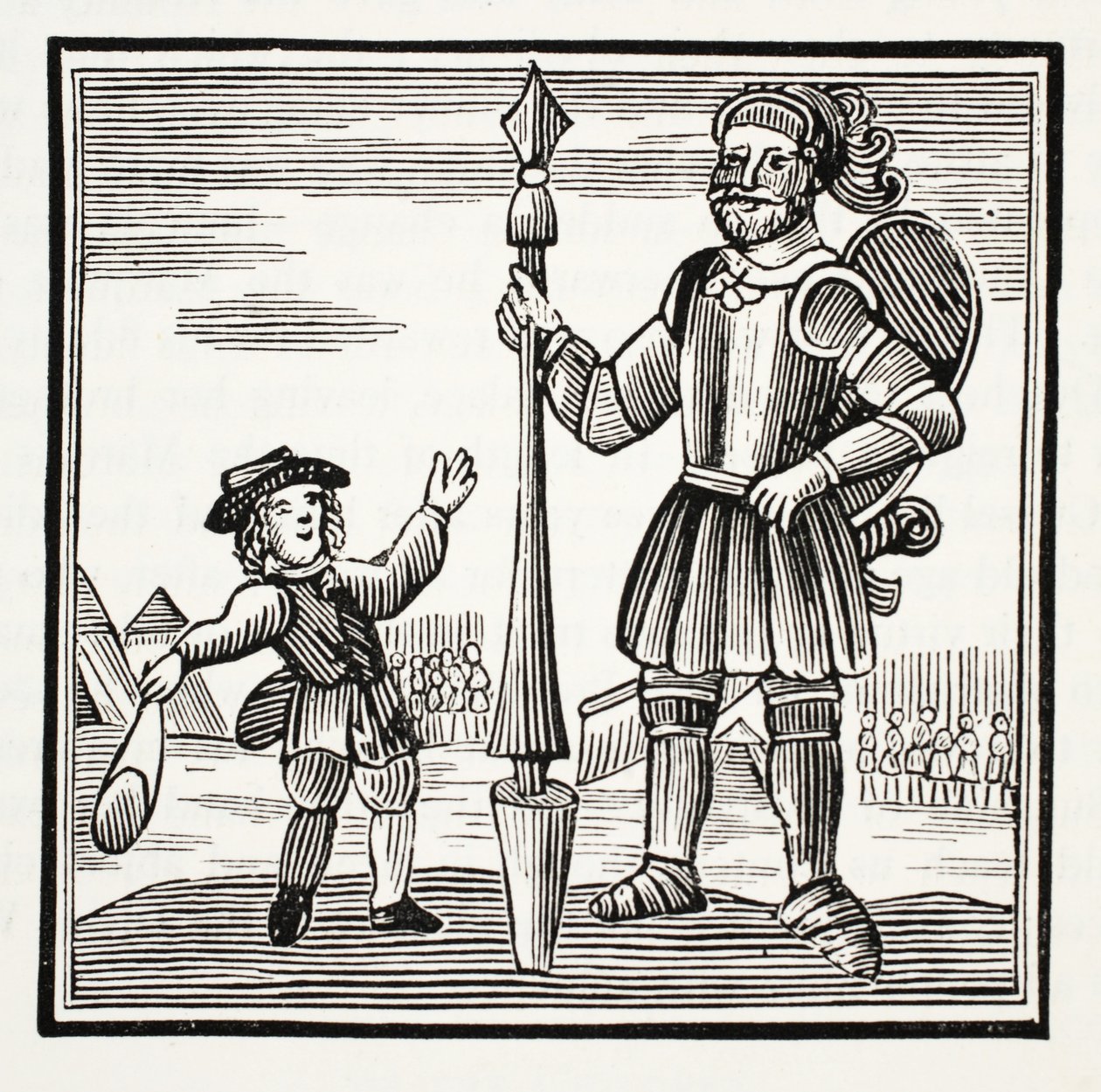 Jack en de Reus, illustratie uit Chap-books van de Achttiende Eeuw door John Ashton, uitgegeven 1882 door English School