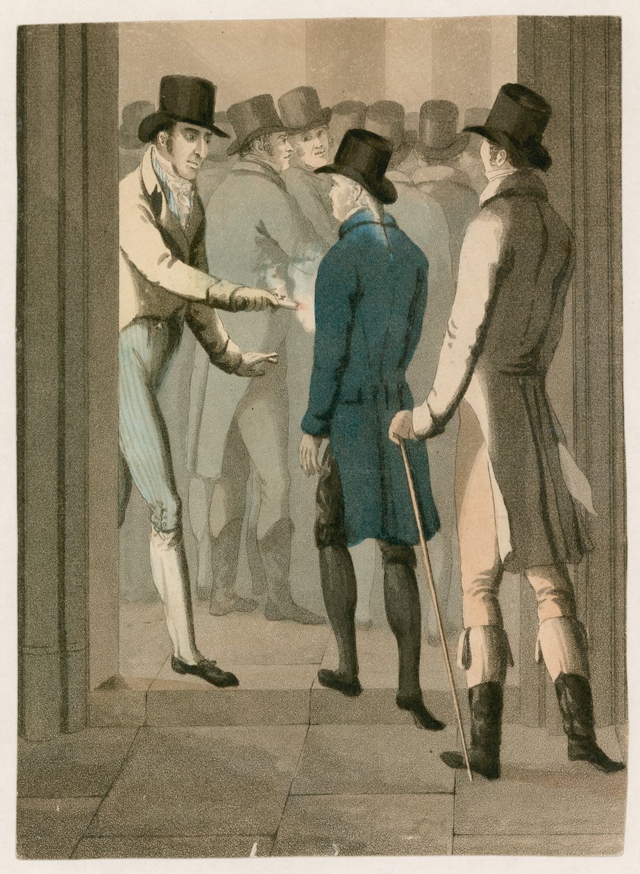John Bellingham vermoordt de Rt Hon Spencer Perceval in de lobby van het Lagerhuis door English School