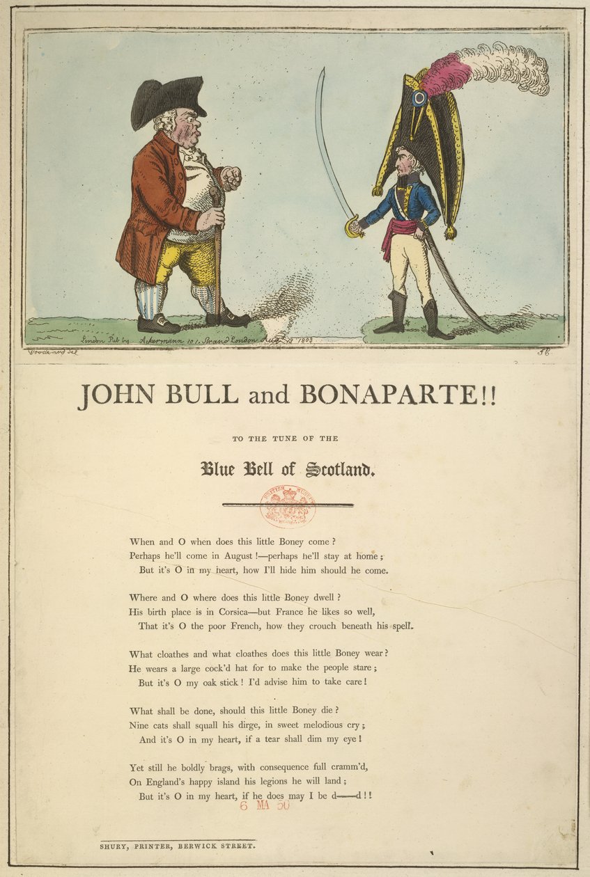 John Bull en Bonaparte door English School