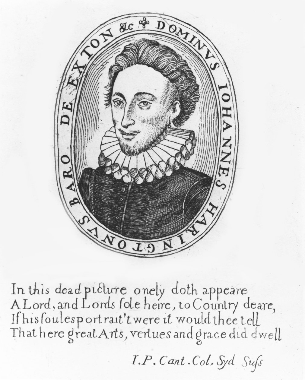 John Harington, 2e Baron Harington van Exton (gravure) door English School