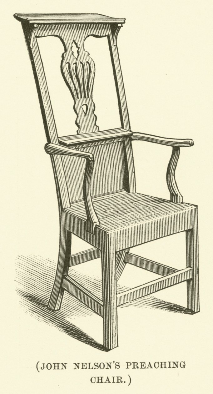 De predikstoel van John Nelson (gravure) door English School