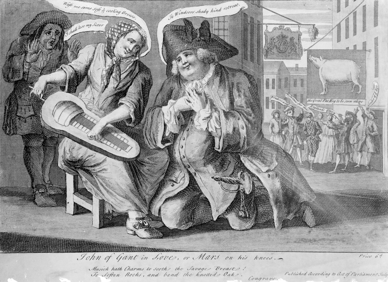 Jan van Gant verliefd, of Mars op zijn knieën, 1749 door English School