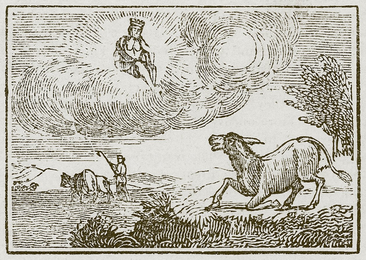 Jupiter en de ezel (gravure) door English School
