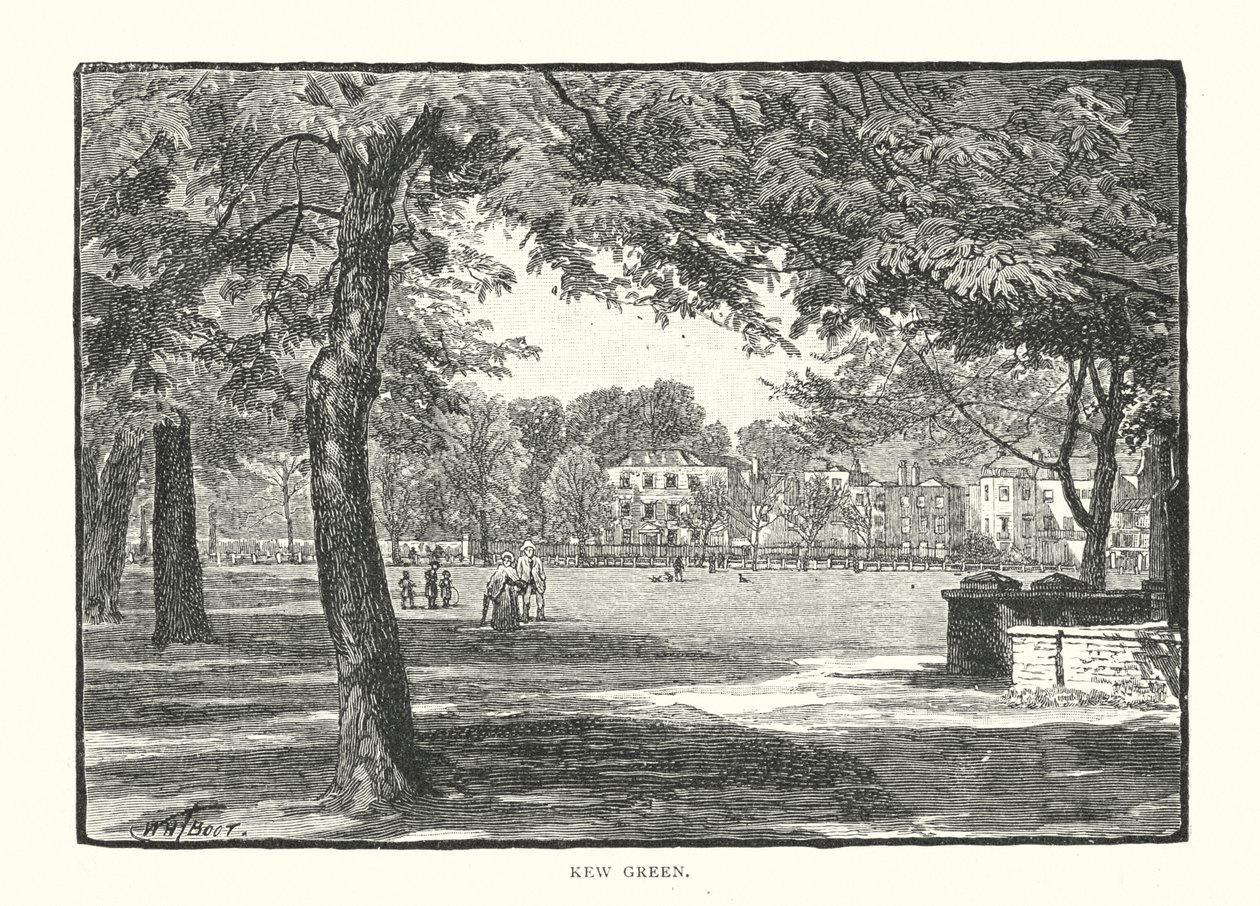 Kew Green (gravure) door English School