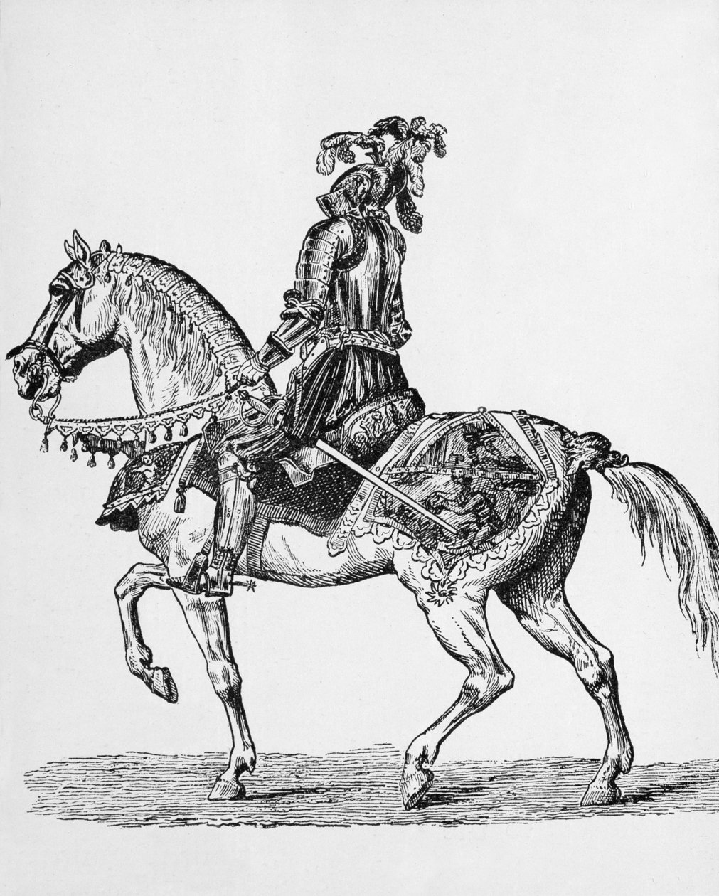 Ridder te paard in galakleding uit de jaren 1400 door English School