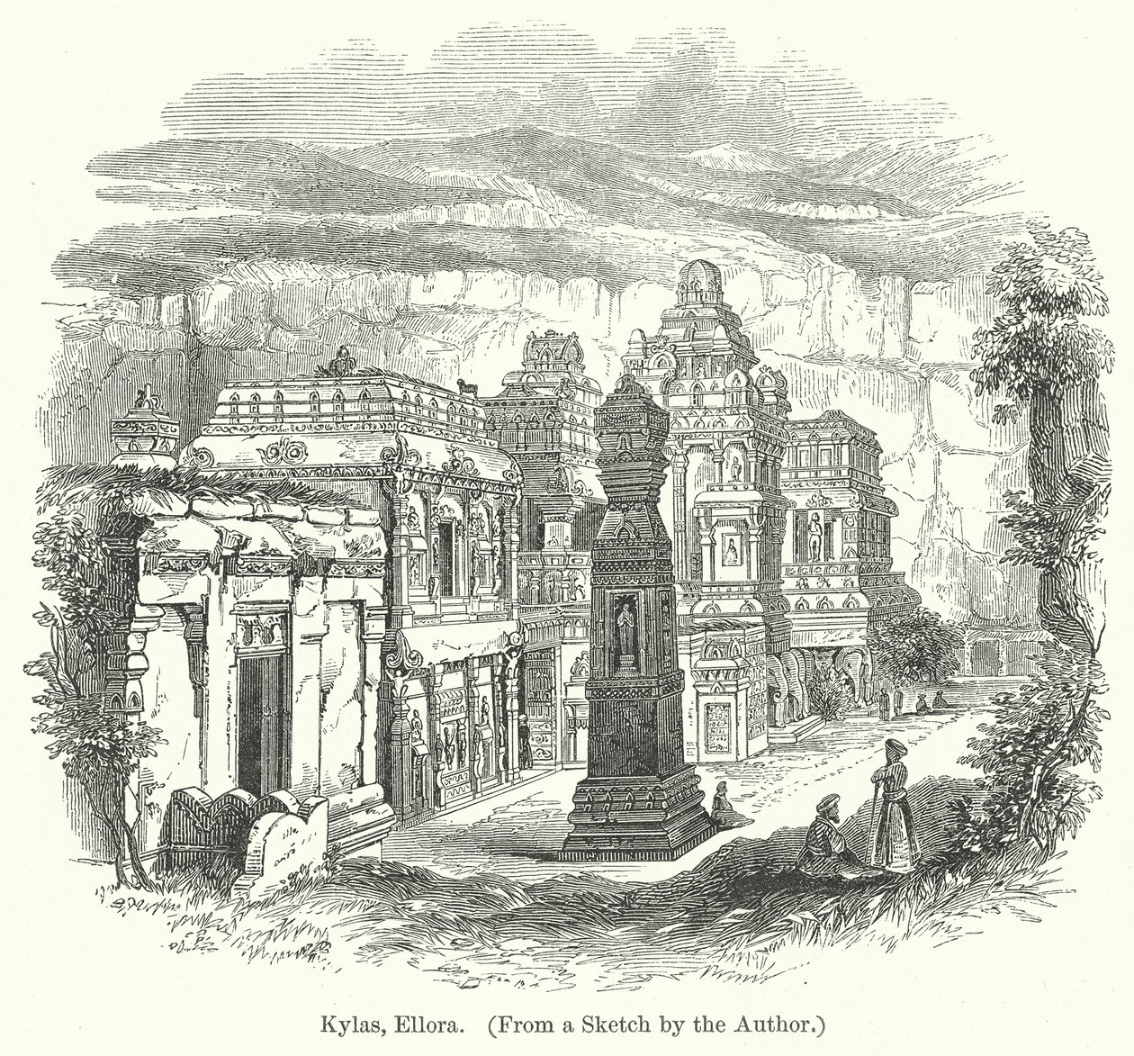 Kylas, Ellora (gravure) door English School