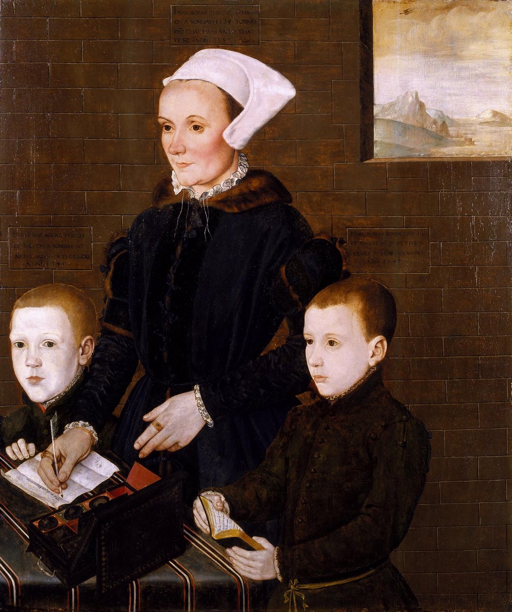 Lady Ingram en haar twee zonen Martin en Steven) door English School door English School