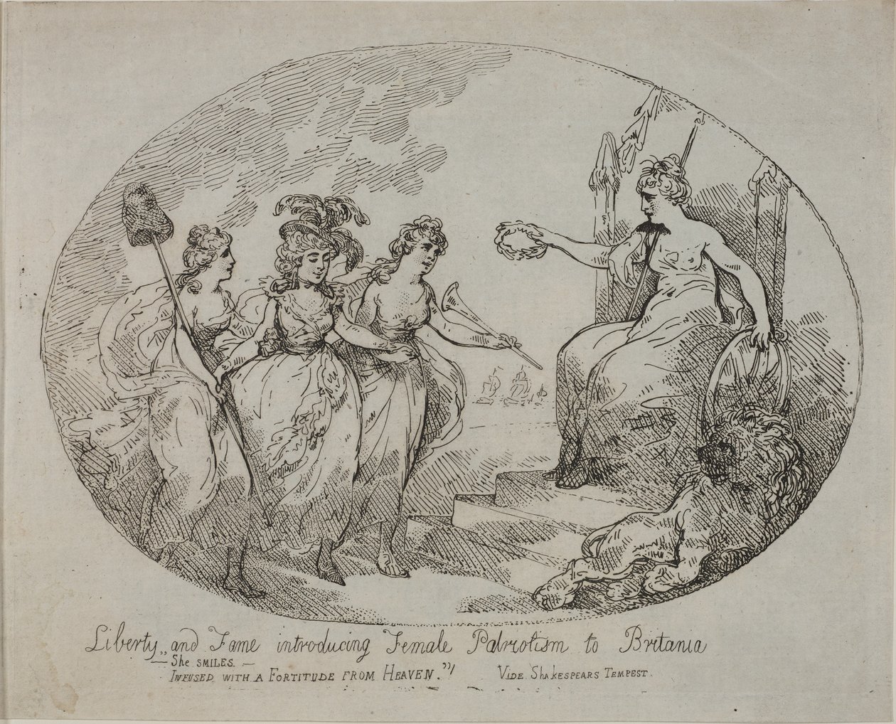 Vrijheid en Roem introduceren Vrouwelijk Patriottisme; Britannia en de Hertogin van Devonshire door English School