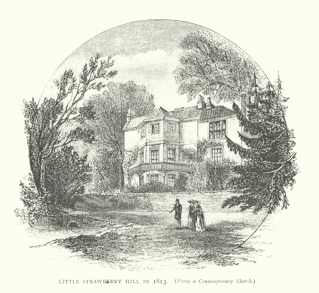 Little Strawberry Hill in 1813 (gravure) door English School