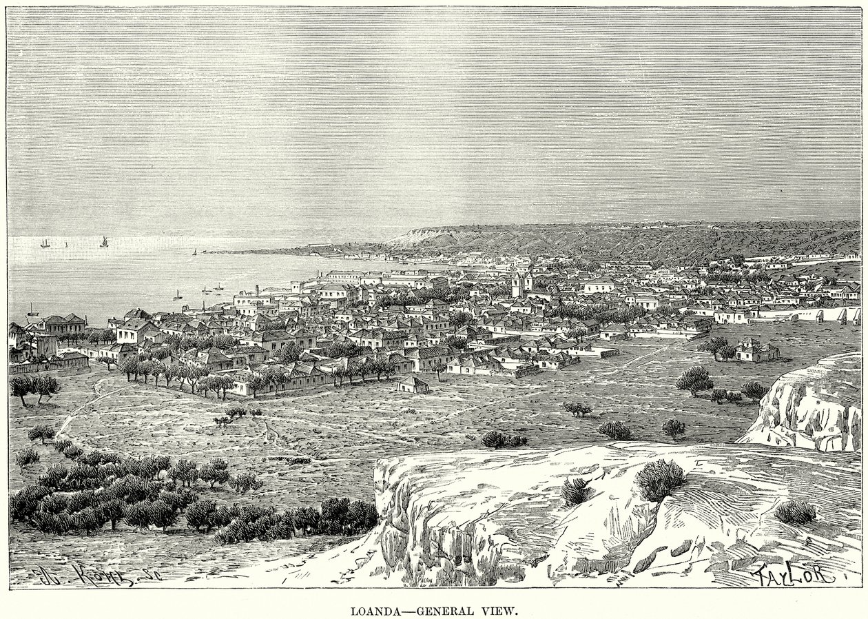 Loanda - Algemeen overzicht (gravure) door English School