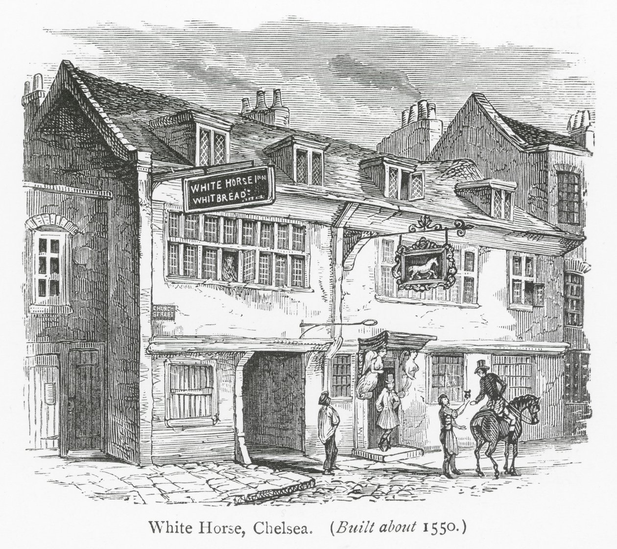 Clubs in Londen: White Horse, Chelsea (gravure) door English School