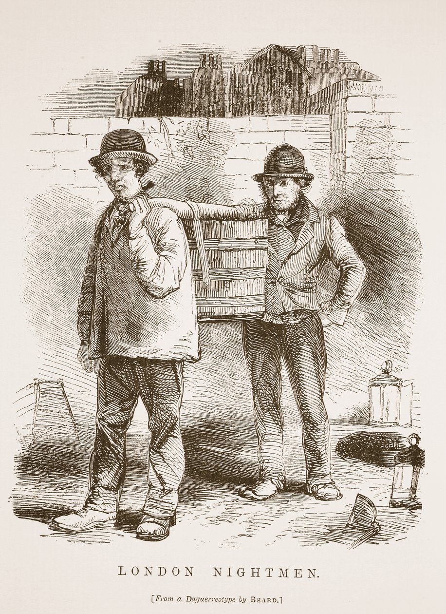 Londense nachtmensen, van de daguerreotypie door Richard Beard, illustratie uit London Labour and London Poor door Henry Mayhew, uitgegeven 1862 door English School