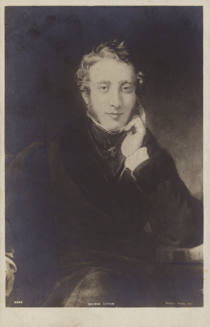 Lord Lytton (1803-1873), Engels politicus, romanschrijver, dichter en toneelschrijver (litho) door English School